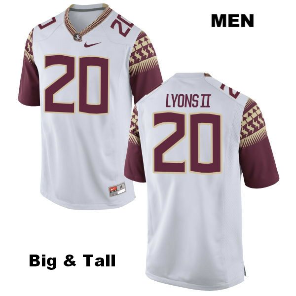 Men's NCAA Nike Florida State Seminoles #20 Bobby Lyons II College Big & Tall White Stitched Authentic Football Jersey ZXP7769EG